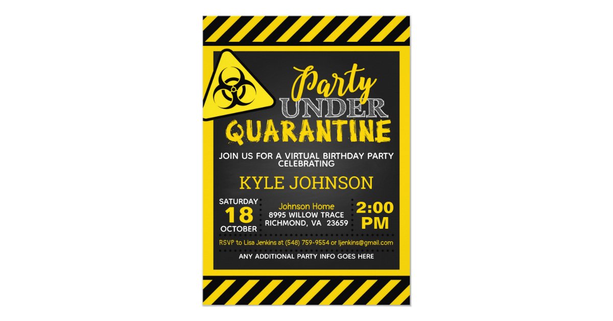 Quarantine Birthday Invitation | Zazzle.com