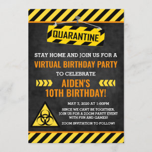 Quarantine Birthday Invitation, Kid Humor Funny Invitation