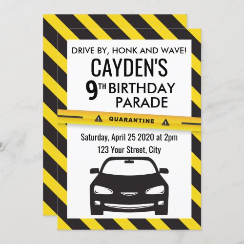 Quarantine Birthday Parade Invite