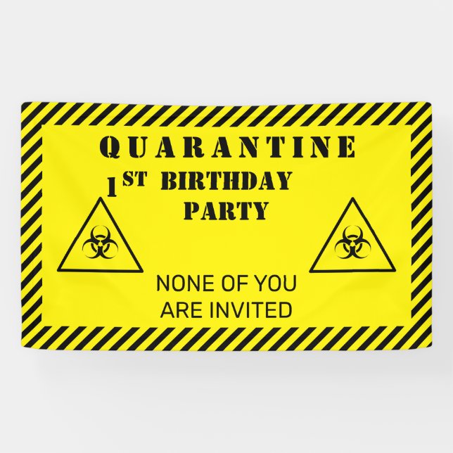 Quarantine Birthday Party Any Age Personalized Banner (Horizontal)