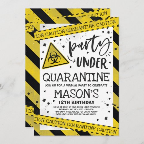 Quarantine Birthday Party Invitation Virtual Zoom