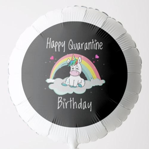 Quarantine Birthday Unicorn rainbow Balloon