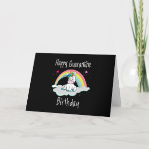 Quarantine Birthday Unicorn rainbow Card