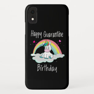 Quarantine Birthday Unicorn rainbow iPhone XR Case