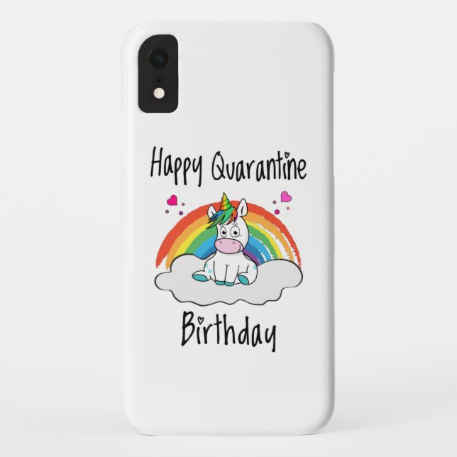 Quarantine Birthday Unicorn rainbow Case-Mate iPhone Case (Back)