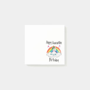 Quarantine Birthday Unicorn rainbow Post-it Notes