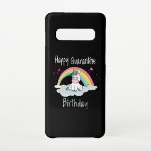 Quarantine Birthday Unicorn rainbow Samsung Galaxy S10 Case