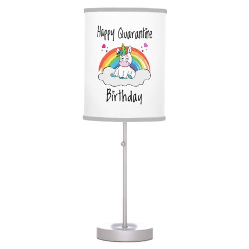 Quarantine Birthday Unicorn rainbow Table Lamp