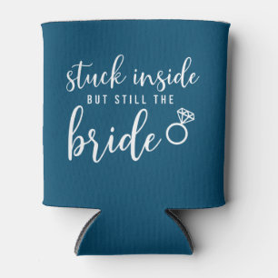 Quarantine Bride Navy Blue Wedding Can Cooler
