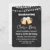 Quarantine Cheers and Beers Chalkboard Birthday Invitation (Front)