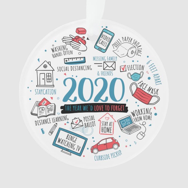 Quarantine Christmas 2020 Stay Home Commemorative Ornament (Front)
