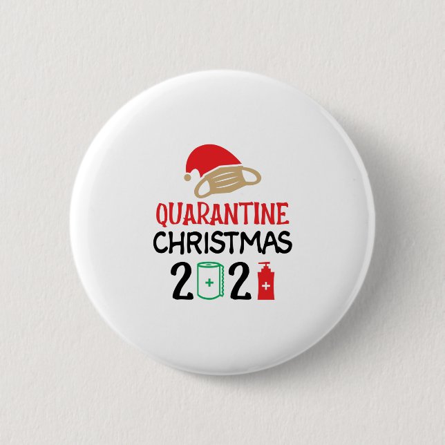 Quarantine Christmas 2021-christmas-Funny Button (Front)