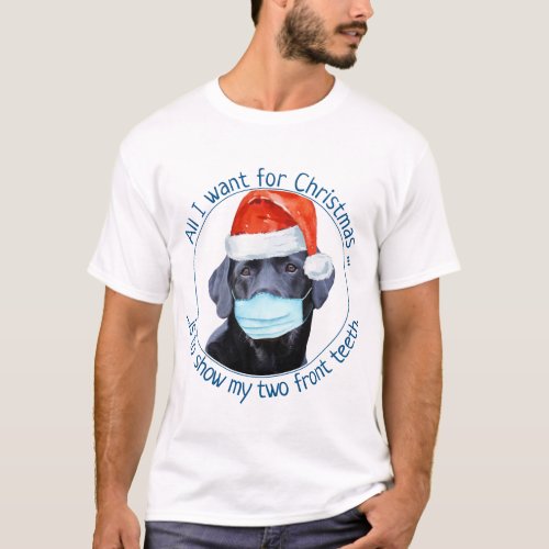 Quarantine Christmas Covid Face Mask Santa Dog T_Shirt