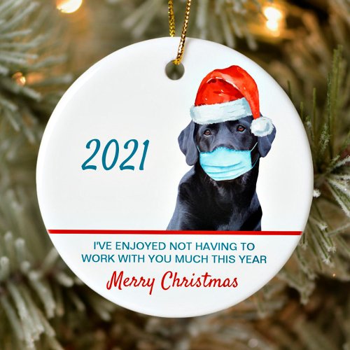 Quarantine Christmas Funny 2020 Commemorative Ceramic Ornament