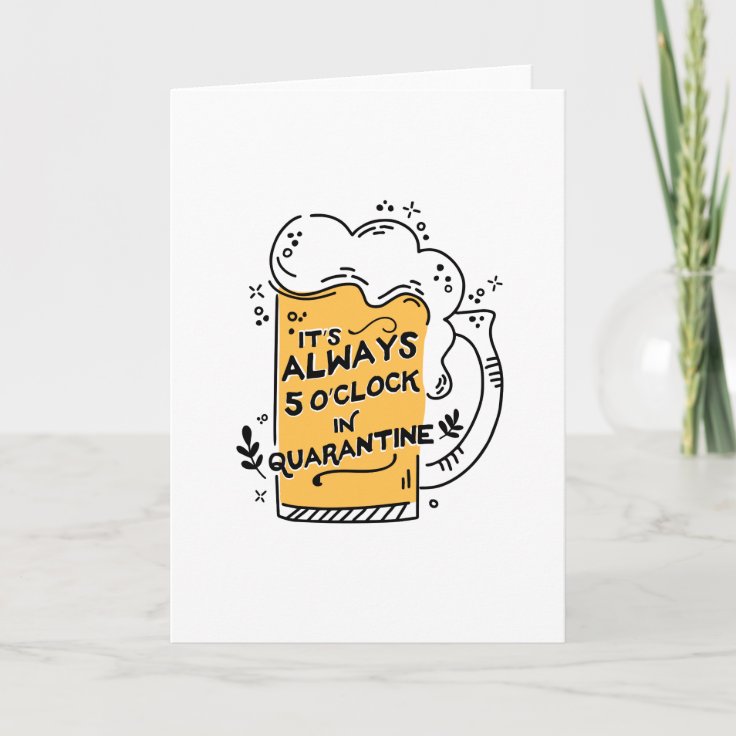 Quarantine Drinks Miss You Greeting Card | Zazzle