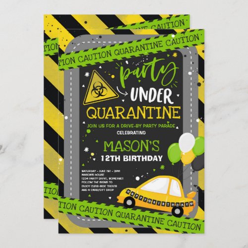 Quarantine Drive_By Birthday Party Parade Invitation