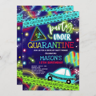 Quarantine Drive-By Birthday Party Parade Invitation