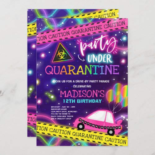 Quarantine Drive_By Birthday Party Parade Invitation