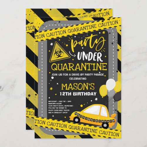 Quarantine Drive_By Birthday Party Parade Invitation