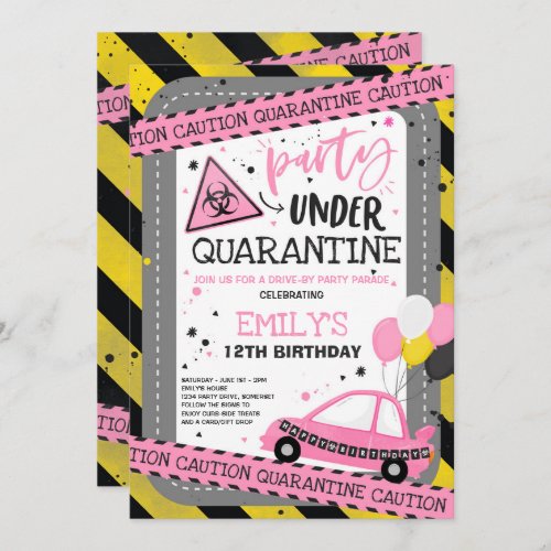 Quarantine Drive_By Birthday Party Parade Invitation