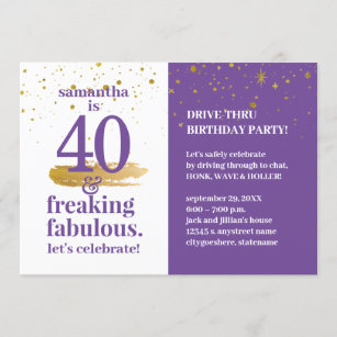 Quarantine Drive Thru 40 and Fabulous Birthday Invitation