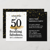 Quarantine Drive Thru 50 and Fabulous Birthday Invitation (Front/Back)