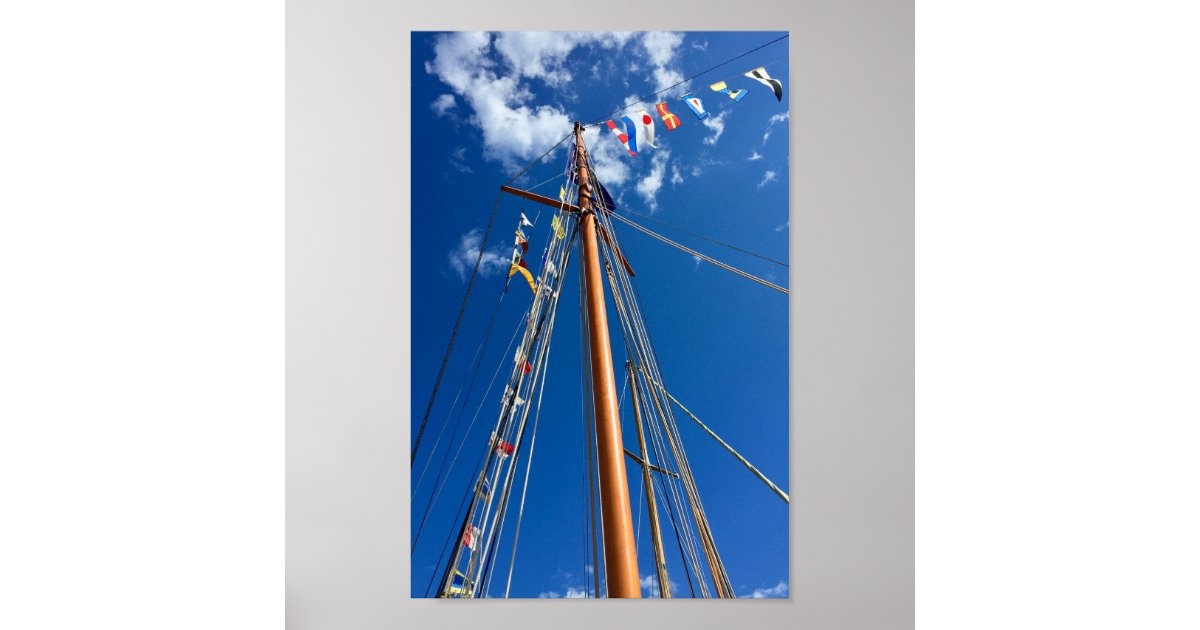 Quarantine Flags on Sailboat Mast Poster Zazzle