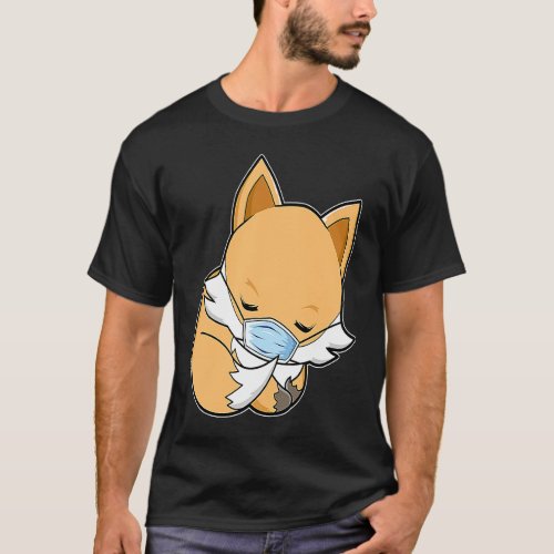 Quarantine Fox Sleeping Face Mask Fox T_Shirt