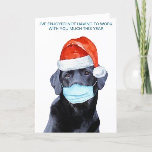 Quarantine Funny Covid Stay Home Boss Coworker Holiday Card