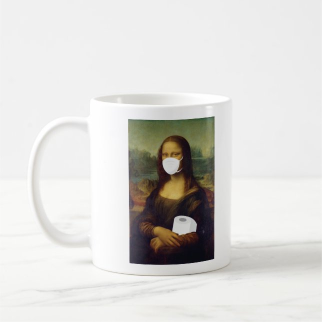 Quarantine Mona Lisa Coffee Mug (Left)