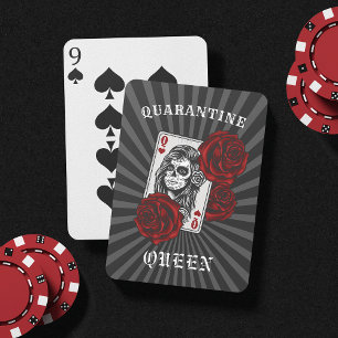 Quarantine Queen Skull & Roses Poker Cards