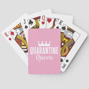 Quarantine Queen - with crown - pink Poker Cards