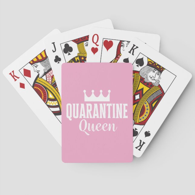Quarantine Queen - with crown - pink Poker Cards (Back)