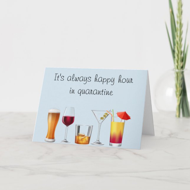 Quarantine Social Distancing Happy Hour Card (Front)