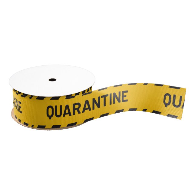 Quarantine Stripe Yellow Grosgrain Ribbon (Spool)