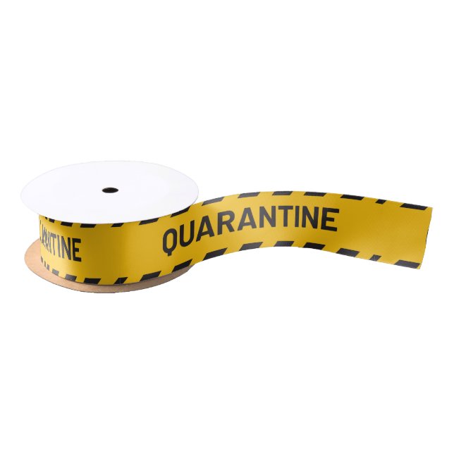 Quarantine Waring Stripe Yellow Satin Ribbon (Spool)