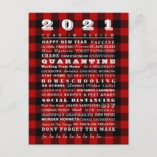Quarantine Year in Review Christmas 2021 Corporate Postcard