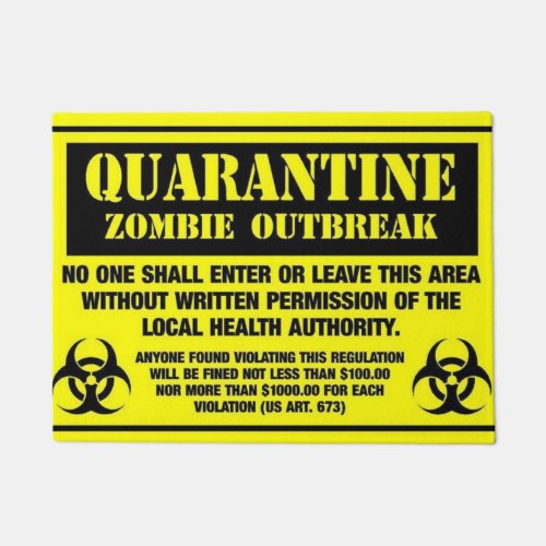 Quarantine Zombie Zone Doormat