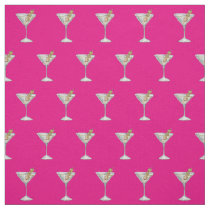Quarantini Cocktail Pattern Face Mask Hot Pink Fabric