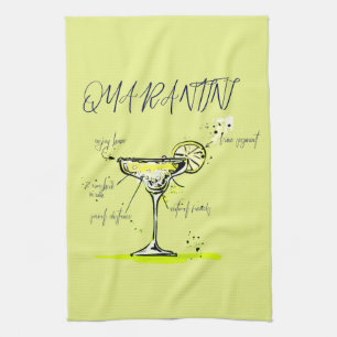 Quarantini Covid Social Isolation Cocktail Recipe Kitchen Towel