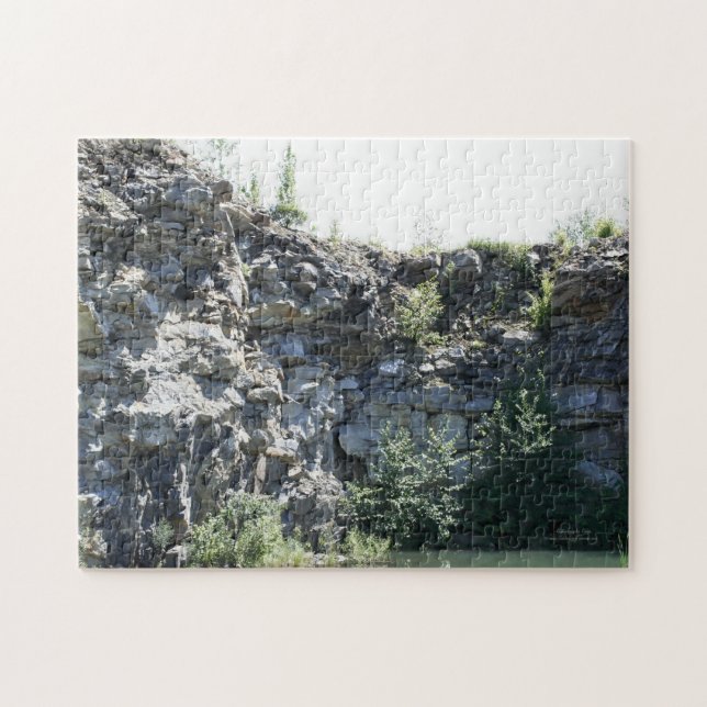Quarry Granite Rock Cliff Wall Pond Nature  Jigsaw Puzzle (Horizontal)