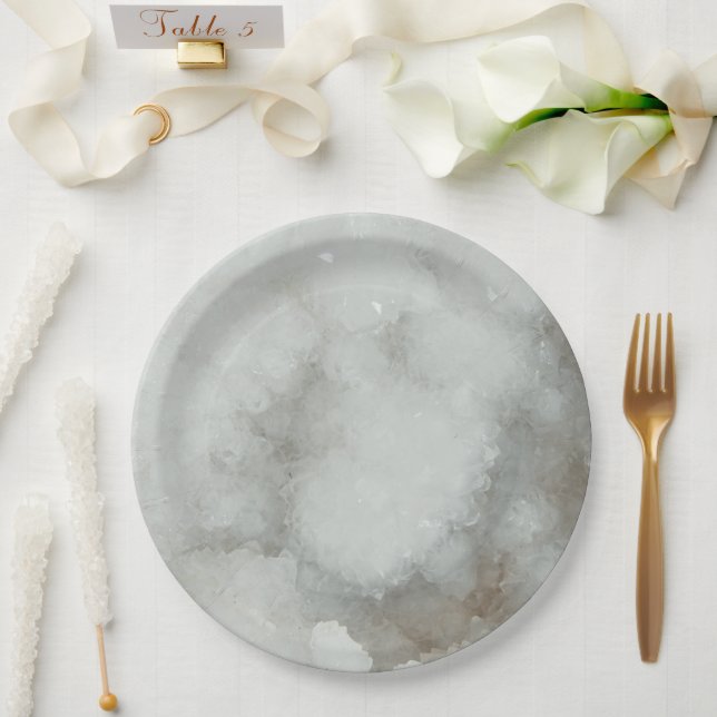 Quart Crystal Geode Paper Plates (Wedding)