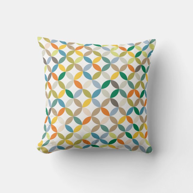 Quarter circles links pattern fall colors pillow (Front)