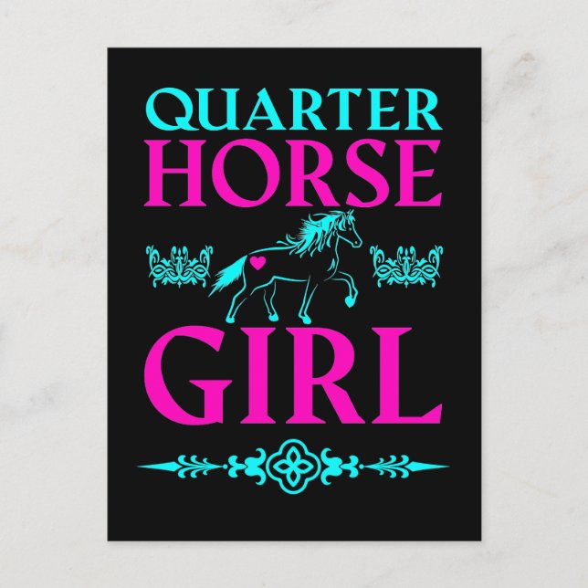Quarter Horse Girl in Aqua and Pink    Postcard (Front)