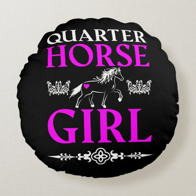 Quarter Horse Girl   Round Pillow (Front)