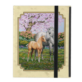 Quarter Horse Mare and Foal Yellow iPad Case