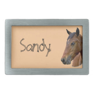 Quarter Horse Personalized Belt Buckle. Rectangular Belt Buckle