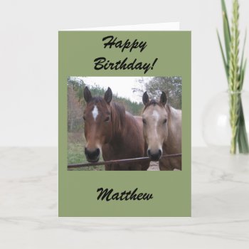 Quarter Horse Personalized Birthday Card by PandaCatGallery at Zazzle