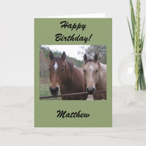 Quarter Horse Personalized Birthday Card