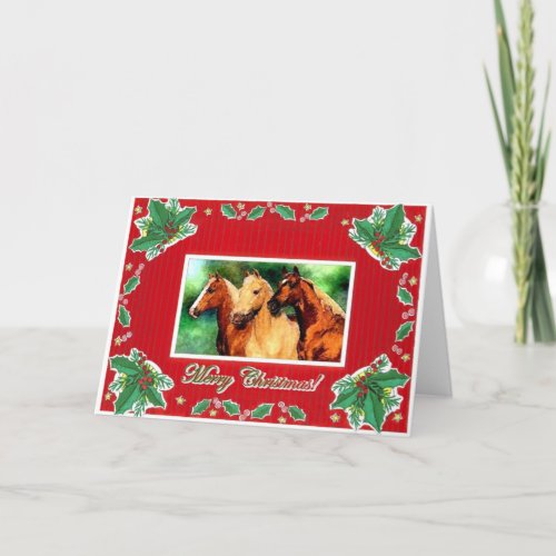 Quarter Horse Portrait Blank Christmas Card